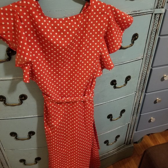 Retro Style Polka Dots Dress - Red/White ❤❤❤ - Picture 2 of 4